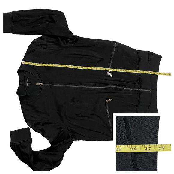 Universal Standard Satin Bomber Jacket - Black - S (14-16) - Picture 7 of 16